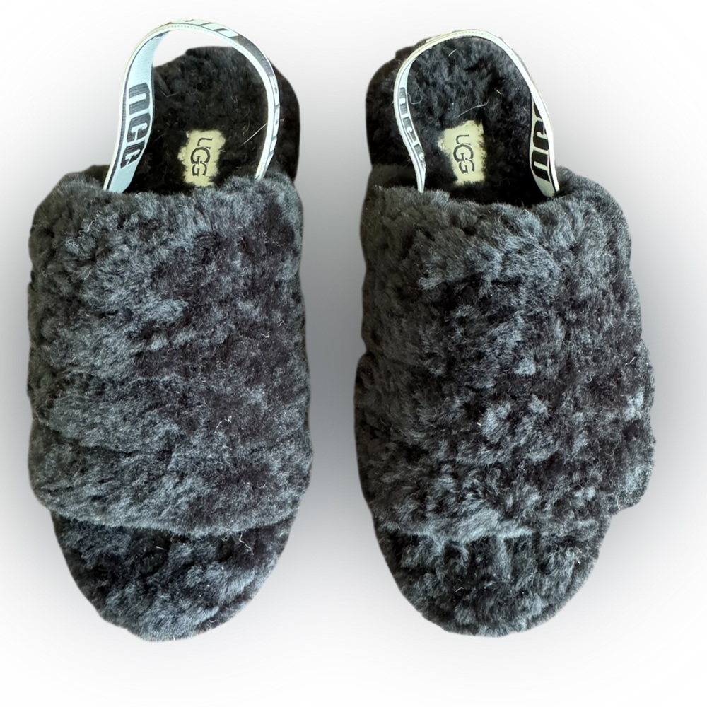 UGG Fluff Yeah Slide in Classic Black